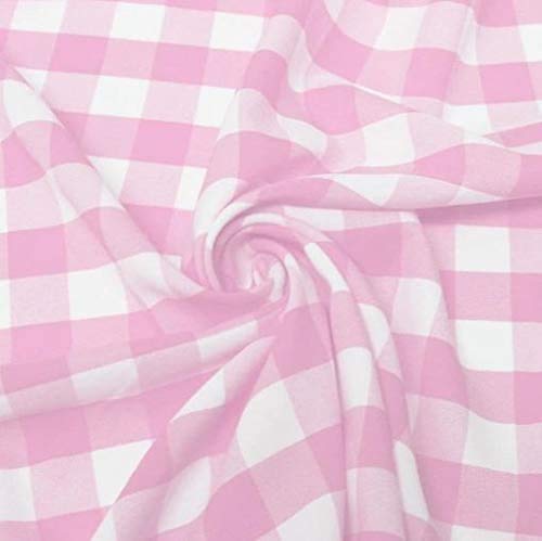 The Yard karierter Gingham-Poly-Popeline-Stoff, 2,5 cm, Rosa und Weiß von Sedona Designz, Inc.