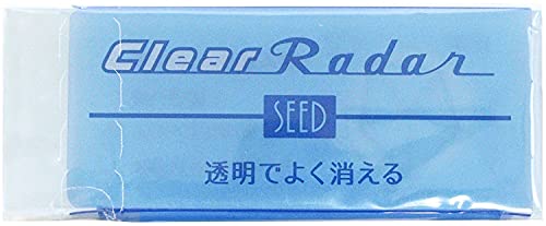 SEED Transparenter transparenter Kunststoff-Radiergummi, klein, 4 Stück von Seed