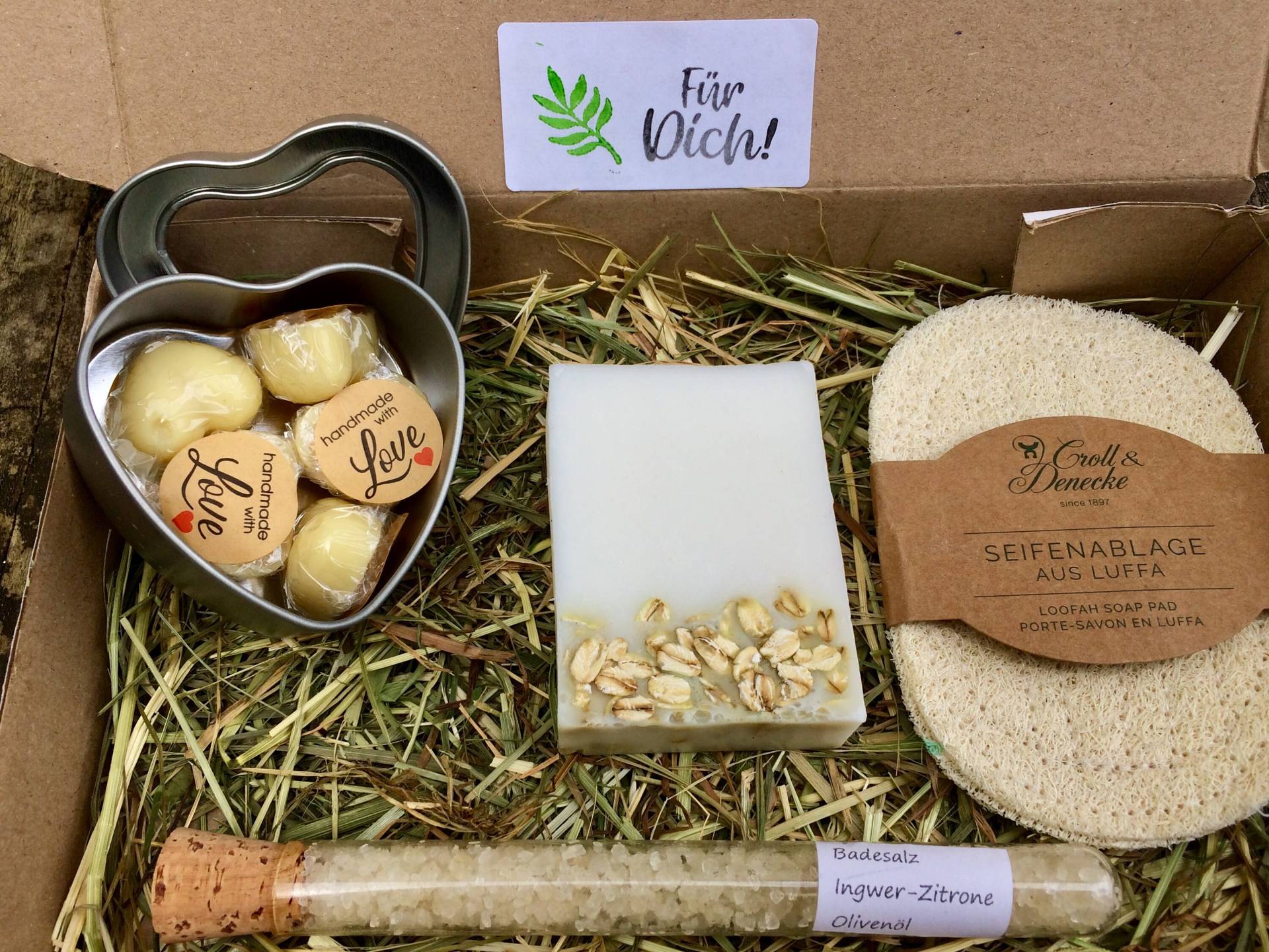 Natur Geschenkebox "Haferseife Und Mehr" , Spa Set, Entspannungs Geschenk, Self Care Box, Wellness von SeelenZeit