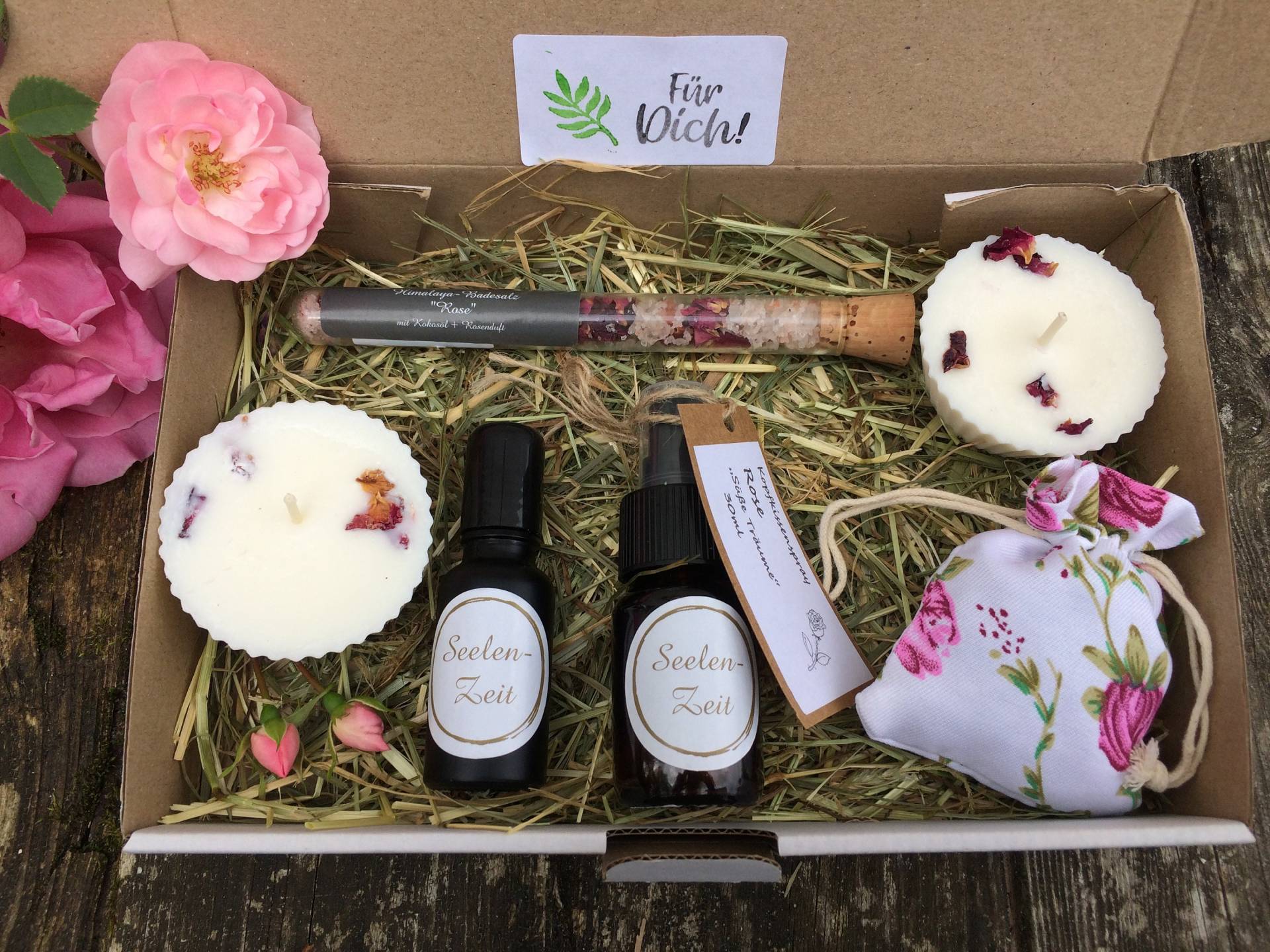 Natur Geschenkebox "Rose" , Spa Set, Entspannungs Geschenk, Self Care Box, Wellness von SeelenZeit