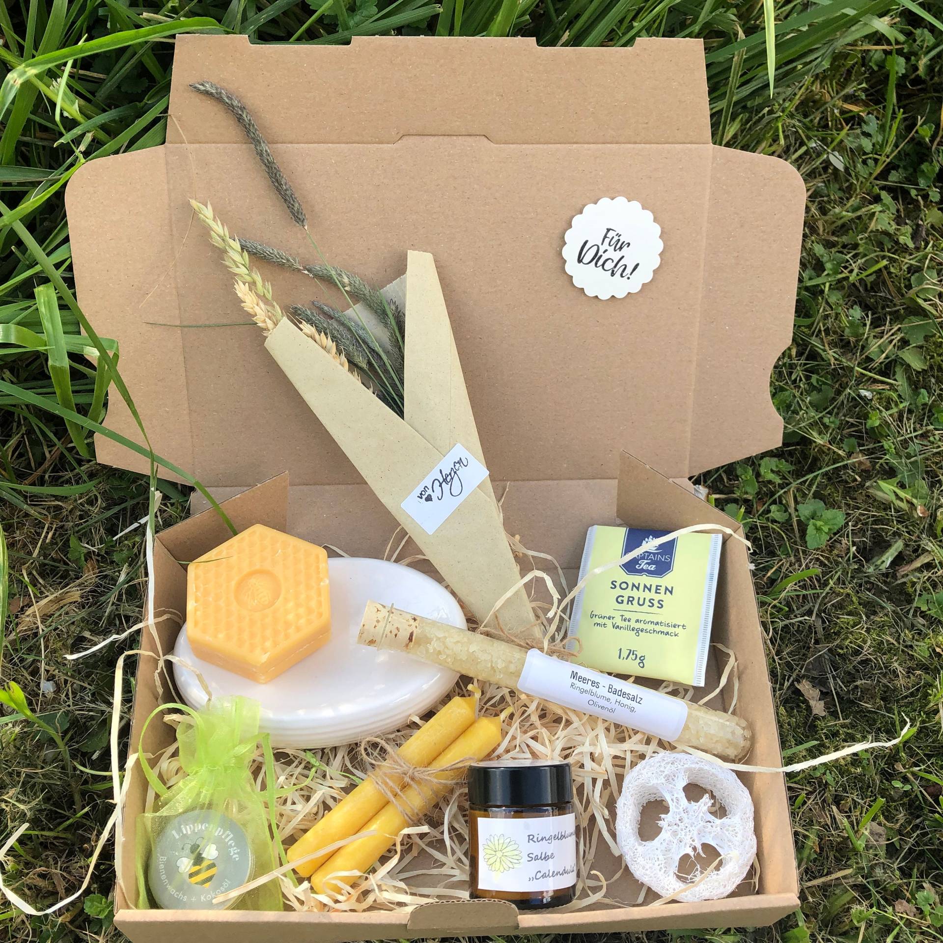 Naur Gartenliebe Wellness Box, Mit Bienenwachs, Ringelblume von SeelenZeit