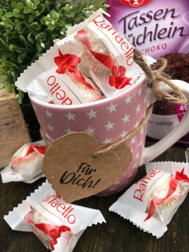 Tasse Rosa Sterne, Lecker Gefüllt Geschenk von SeelenZeit