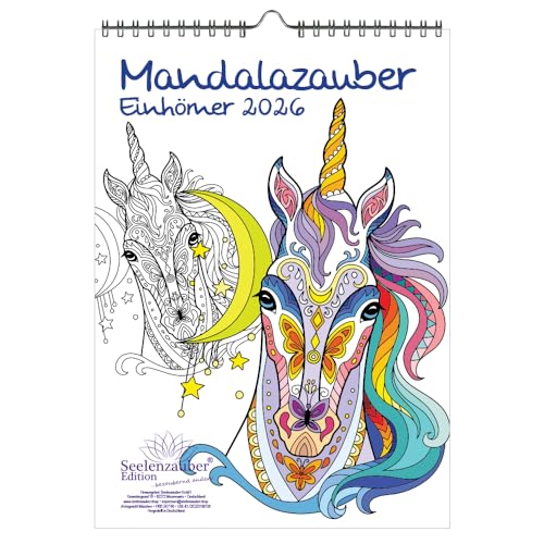 DIY Mandalazauber Einhörner Ausmalkalender DIN A4 Kalender für 2026 Mandala Zeichnen Malen - Seelenzauber DIY Mandalazauber Einhörner Ausmalkalender DIN A4 Kalender für 2026 Mandala Zeichnen Malen - Seelenzauber von Seelenzauber