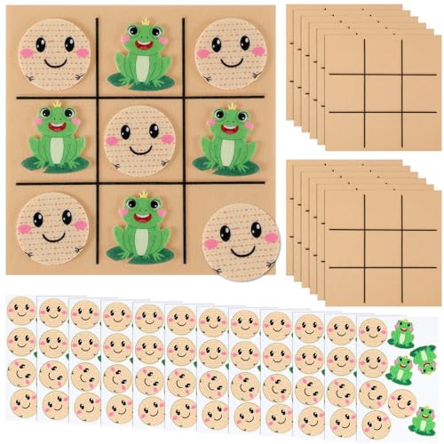 Seenelling 12 Set Passover Tic Tac Toe Spiel Geschenke für jüdische Seder Mahlzeit Passover Partyspiel Pesach Mini Frosch Brettspiel für Matzah Seder Passover Party Supplies Dekorationen von Seenelling