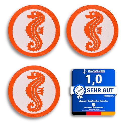 Seepferdchen® 3er Set offizielles Schwimmabzeichen zum Aufbügeln | Seepferdchen Abzeichen für Frühschwimmer | Made in Germany von Seepferdchen
