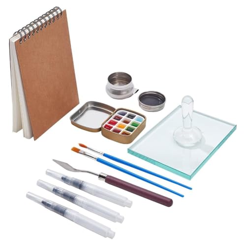 Sefdrert 13-teiliges Set zur Herstellung von Aquarellfarben, mit Skizzen-Notizbuch, Aquarellfarbe, Aquarellfarbe, Dose für DIY-Malerei von Sefdrert