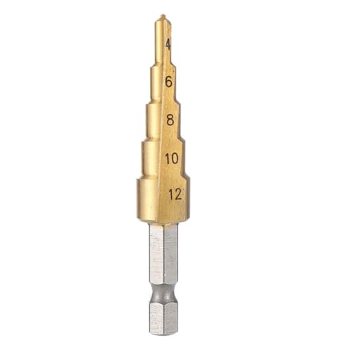 Sefdrert 4–12 mm HSS gerader Nut-Stufenbohrer, Holz, Metall, Lochschneider, Kernbohrer, Pagodenbohrer von Sefdrert