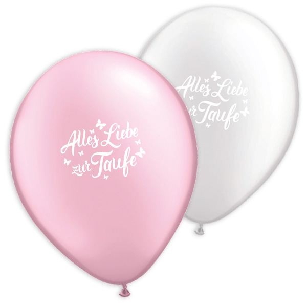 6 Latexballons, Alles Liebe zur Taufe, Ø 28cm von Segelken