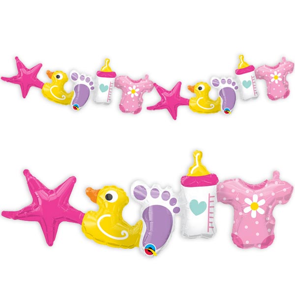 Baby Girl Ballongirlanden Set, 2-teilig, 104cm lang von Segelken