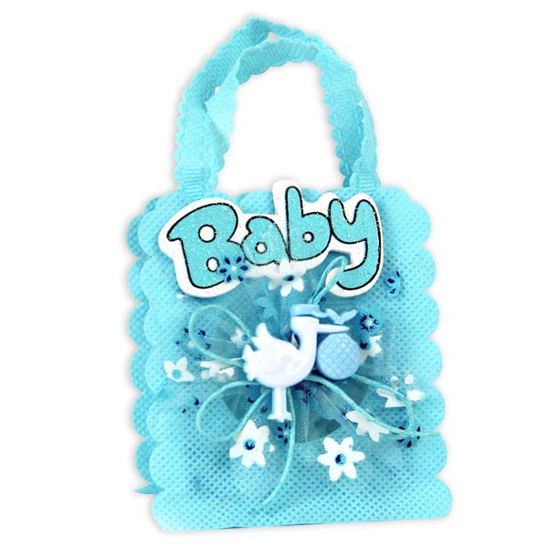 Mini-Geschenktasche, Baby Junge, 12cm x 8cm x 3cm von Segelken