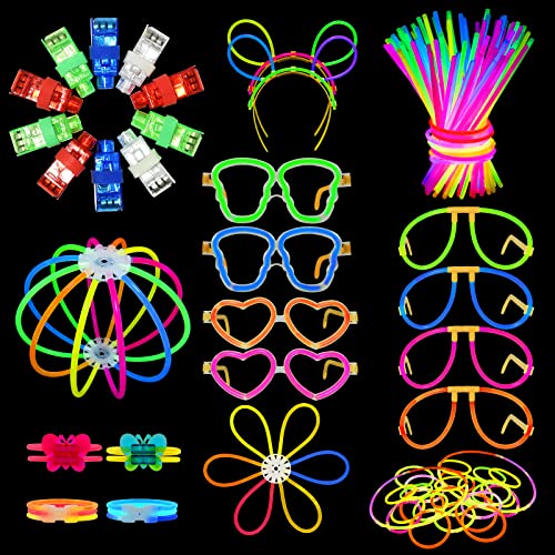 Segotendy 246PCS Knicklichter Party Set, Leuchtstäbe mit 10 Fingerlicht, Knicklichter 100 Stück, Neon Ball Glow Sticks für Neon Party Deko Kindergeburtstag Weihnachtsdeko Halloween Christmas von Segotendy