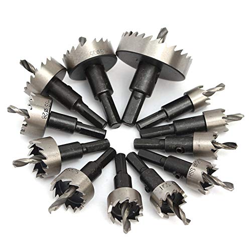 12 pcs HSS Bohrer Bitloch Sägezahnset Hochgeschwindigkeit Stahlkarbidspitze Cutter für Metallholz aus Kunststoff 15 mm bis 50 mm unterschiedlicher Größen professionelles 12 pcs HSS Bohrer Bitloch Sägezahnset Hochgeschwindigkeit Stahlkarbidspitze Cutter für Metallholz aus Kunststoff 15 mm bis 50 mm unterschiedlicher Größen professionelles von Segrehy