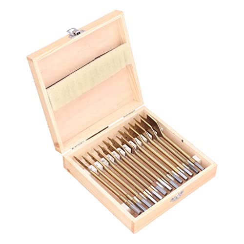13-teiliges Paddel-Flachbohrer-Set aus Kohlenstoffstahl mit Titanbeschichtung, Spatenbohrer-Set für die Holzbearbeitung, Lochschneider, Schnellarbeitsstahl, langlebiges 13-teiliges Paddel-Flachbohrer-Set aus Kohlenstoffstahl mit Titanbeschichtung, Spatenbohrer-Set für die Holzbearbeitung, Lochschneider, Schnellarbeitsstahl, langlebiges von Segrehy