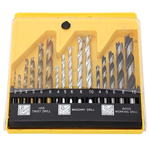 16pcs Twist Bohrer Bit Set Hochgeschwindigkeit Stahl Straight Shank Bohrbits Titan für Holzplastik -Metallbeton -Ziegelmauer DIY -Hausverbesserungsprojekte plattiert 16pcs Twist Bohrer Bit Set Hochgeschwindigkeit Stahl Straight Shank Bohrbits Titan für Holzplastik -Metallbeton -Ziegelmauer DIY -Hausverbesserungsprojekte plattiert von Segrehy