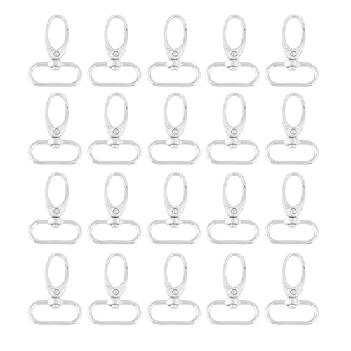 20 Stück Zinklegierungs-Taschenverschlüsse, Zinklegierungs-Schlüsselanhängerhaken, drehbare Trigger-Clips, Schlüsselanhänger-Schlüsselanhängerhaken, drehbare Clips, (25mm) von Segrehy