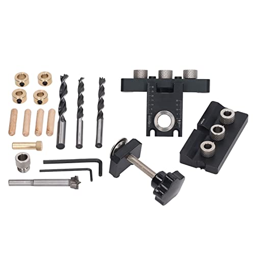 Doweling Jig Drill -Kit Premium Aluminiumlegierung einstellbare Bohrtiefe Dübel Drill Guide Kit für Holzbearbeitungsprojekte mit 3 Drillbits 40 -mm -Klemmspeicher Doweling Jig Drill -Kit Premium Aluminiumlegierung einstellbare Bohrtiefe Dübel Drill Guide Kit für Holzbearbeitungsprojekte mit 3 Drillbits 40 -mm -Klemmspeicher von Segrehy