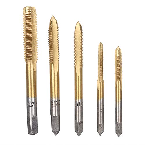 Gewinde -Tippset, 5pcs M3 M8 TAP -Kit mit Beschichtung, Hochgeschwindigkeitsstahlhähne für Werkzeugmaschinen, sauberes und präzises Gewinde (Ti Plated) von Segrehy