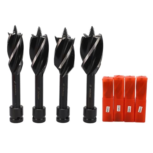 Holzschneckenbohrer-Set, 4-teilig, hocheffiziente 4-schneidige Holzbohrer, Mehrzweck-Schenbohrer für elektrische Schraubenschlüssel, Holzbearbeitung, Bau, Heimwerkerprojekte, 25 Holzschneckenbohrer-Set, 4-teilig, hocheffiziente 4-schneidige Holzbohrer, Mehrzweck-Schenbohrer für elektrische Schraubenschlüssel, Holzbearbeitung, Bau, Heimwerkerprojekte, 25 von Segrehy