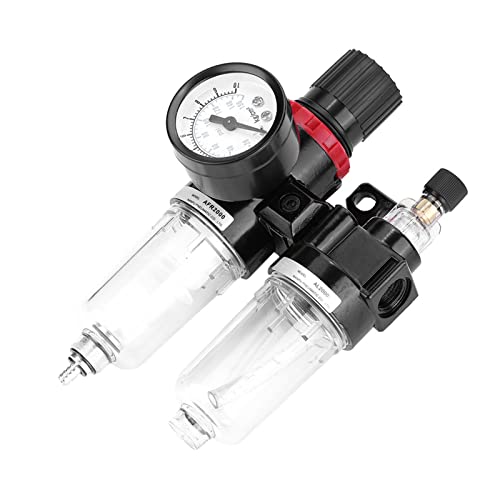 Pneumatischer Luftdruckfilterregler Schmiermittelmesser Feuchtigkeitswasser -Wasser -Wasser -Wasserabscheider G1/4 Premium -Aluminiumlegierung Kunststoff Black 15,7 cm 345 g für Pneumatischer Luftdruckfilterregler Schmiermittelmesser Feuchtigkeitswasser -Wasser -Wasser -Wasserabscheider G1/4 Premium -Aluminiumlegierung Kunststoff Black 15,7 cm 345 g für von Segrehy