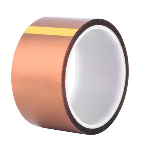 Segrehy 33 m x 0,06 mm Kapton-hitzebeständiges Klebeband, 300 °C kurzzeitig und 250 °C langfristig beständig, hochisolierender Klebstoff für das BGA-Chip-Schweißen (50mm breit) von Segrehy