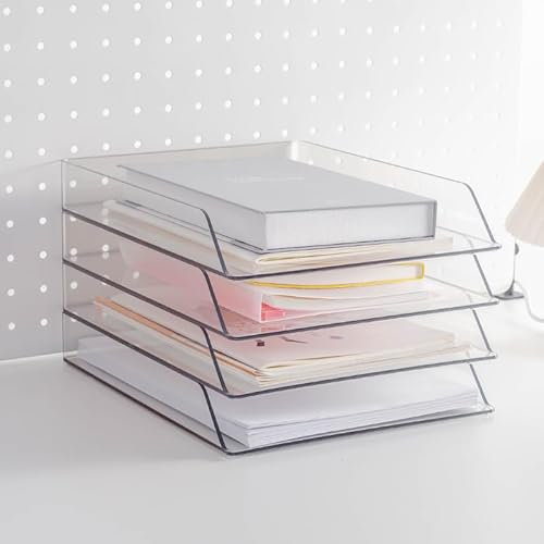 Segulah Briefablage, Schreibtisch-Organizer, Kunststoff, transparent, für Schreibtisch, Papier-Organizer für den Schreibtisch, Papierhalter für den Schreibtisch, transparenter Schreibtisch-Organizer, von Segulah