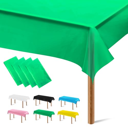 Segus Einwegtischdecken, 4 Stück Tischdecke Dunkelgrün, Tischdecke Rechteckig, Outdoor Tischdecke, Plastiktischdecke für Hochzeit, Party, Kindergeburtstag (137 * 274) von Segus