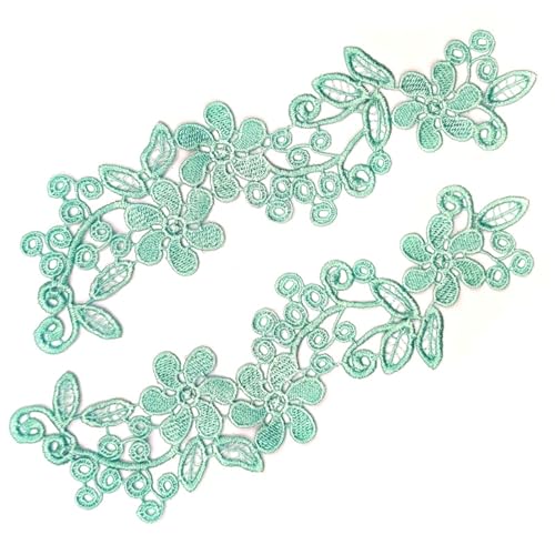 Sehuby 1 Paar elegante Blumen-Spitzen-Applikationen für Brautschmuck, Hochzeit, Verzierung für Hochzeitskleid, Dekoration von Sehuby