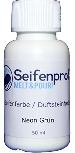 Seifenprofis 50 ml Seifenfarbe (Pigment Grün) Badebomben 100% vegan biologisch Farbe zur Seifenherstellung Normal- oder Pigmentbasis von Seifenprofis