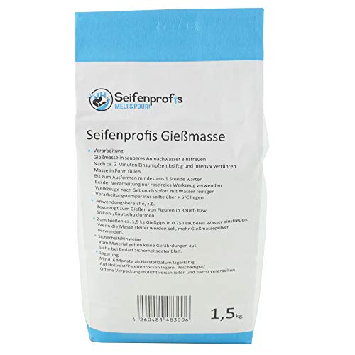 Seifenprofis Alabaster Modelliergips (4,5kg) Gips Gießmasse Gießpulver - zum Basteln Modellieren Strukturieren lufthärtend geruchlos von Seifenprofis