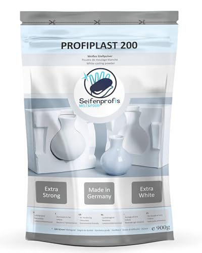 Seifenprofis Profiplast 200 Reliefgießpulver 900 g - PROBEPACKUNG - extra weiß, Gießpulver, Gießmasse, Modellieren, Strukturieren, Erwachsene von Seifenprofis