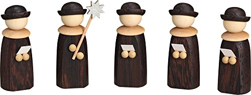 Miniatur Figuren "Kurrendefiguren" 5-teilig Größe ca. 6,5 cm Erzgebirgskunst, Weihnachtsdeko, Weihnachten, Holzmann, Holzfigur von Seiffener Volkskunst