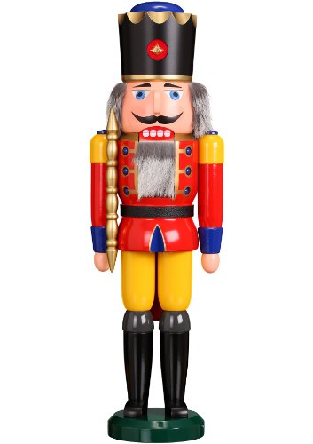 Seiffener Volkskunst Nussknacker Holzfigur Holz König Figur Höhe 60 cm groß (rot) von Seiffener Volkskunst