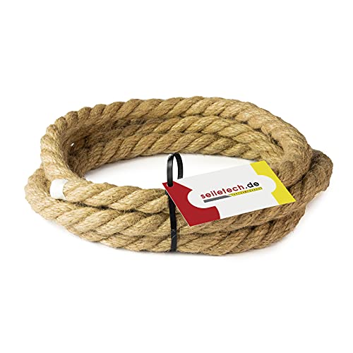 Seiletech.de | 25m JUTESEIL 30mm | Naturfasern Absperrseil Jute gedreht Tauziehen von Seiletech.de