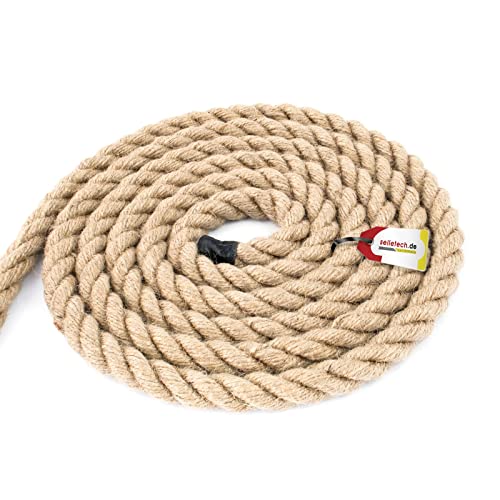 Seiletech.de JUTESEIL | 10m | 14mm Stark | Naturfasern Absperrseil Jute gedreht Tauziehen DIY Dekoration von Seiletech.de