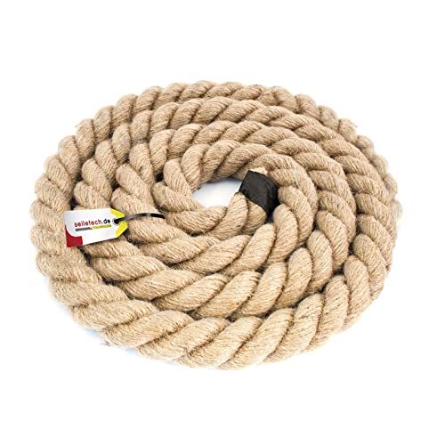 Seiletech.de JUTESEIL | 10m | 30mm Stark | Naturfasern Absperrseil Jute gedreht Tauziehen DIY Dekoration Braun von Seiletech.de