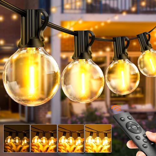 LED Lichterkette Außen Strom 45m - 150FT Outdoor Lichterketten Aussen Wetterfest G40 Glühbirne Dimmbare Timer Warmweiß Aussenlichterkette für Balkon Garten Pavillon Terrasse Hochzeit Party von Seklin