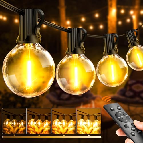 LED Lichterkette Außen Strom 60m - 200FT Outdoor Lichterketten Aussen Wetterfest G40 Glühbirne Dimmbare Timer Warmweiß Aussenlichterkette für Balkon Garten Pavillon Terrasse Hochzeit Party von Seklin