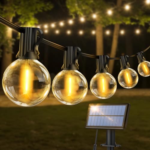 LED Solar Lichterkette Aussen 15M - Solarlichterkette Außen IP65 Wetterfest Lichterketten Outdoor 25+1 G40 Glühbirnen Gartenbeleuchtung Solar Aussenlichterkette für Garten Balkon Party Hochzeit von Seklin