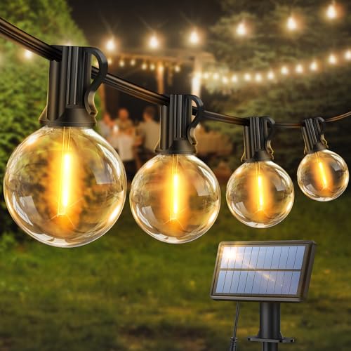 LED Solar Lichterkette Aussen 15M - Solarlichterkette Außen Wetterfest Lichterketten Outdoor 25+1 G40 Glühbirnen Gartenbeleuchtung Solar Aussenlichterkette für Garten Terrasse Balkon Party Deko von Seklin