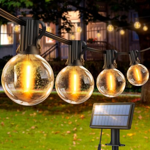 Solar LED Lichterkette Außen 15m - Outdoor Lichterketten 50FT mit Aussen Wetterfest 25+1 G40 Glühbirne Warmweiß Solarlichterkette für Balkon Garten Pavillon Terrasse Vorzelt von Seklin