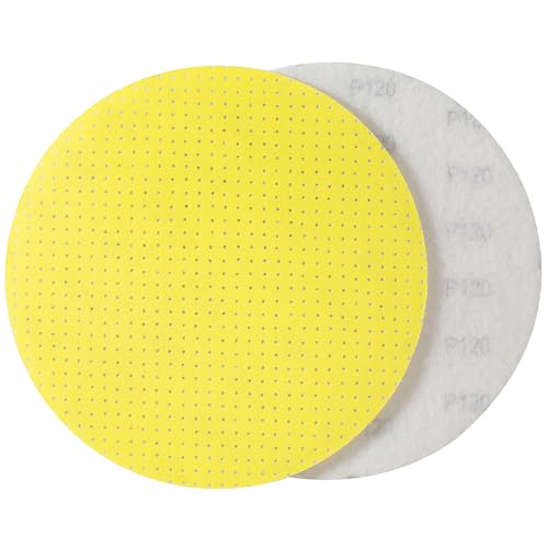 Selead Schleifpapier 225mm Klett Dauerhafte Schleifpads 25 Stück Korn 120 Schleifscheiben Perforiert Schleifblätter Round f. Trockenbauschleifer Schleifgiraffe Deckenschleifer von Selead