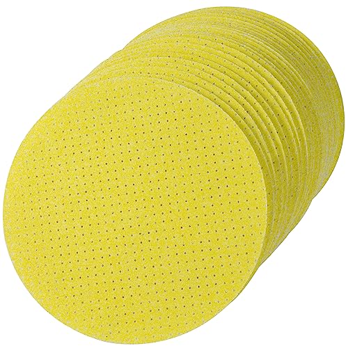 Selead Schleifpapier 225mm Klett Dauerhafte Schleifpads 25 Stück Korn 40 Schleifscheiben Perforiert Schleifblätter Round f. Trockenbauschleifer Schleifgiraffe Deckenschleifer von Selead