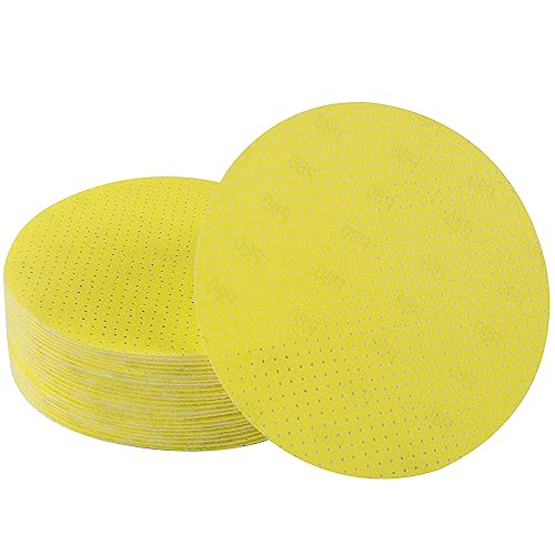 Selead Schleifpapier 225mm Klett Dauerhafte Schleifpads 25 Stück Korn 80 Schleifscheiben Perforiert Schleifblätter Round f. Trockenbauschleifer Schleifgiraffe Deckenschleifer von Selead