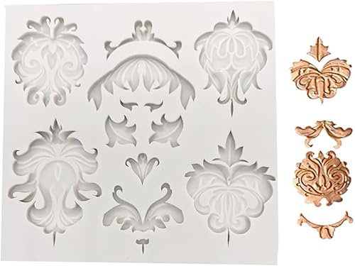 Selecto Bake Relief Barock Vintage Silikon Fondant Formen 3D Backen Kuchenformen für Kuchen Dekorieren Blume Spitze Form Schmuck Polymer Ton Handwerk Projekte von Selecto Bake