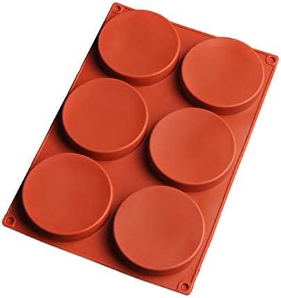 Selecto Bake Runde Kuchenform aus Silikon, zylindrisch, 1 Packung mit 6 Mulden, 10,2 cm, Silikonform für Kuchen, Harzuntersetzer, handgefertigte Seife von Selecto Bake