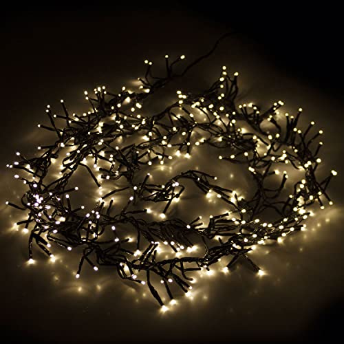 LED-Clusterlichterkette, 400 LEDs, warmweiß, 230V, IP44, 11m, Timer von Self Import Agencies