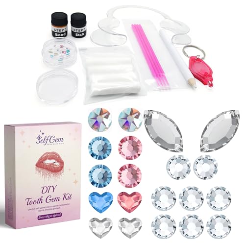 SelfGem® DIY Zahn Edelstein Kit | Mixed Set | 20 Zahnperlen | Benutzerfreundlich | Hochwertige Swarovski | Zahn Diamant Kit | Zahnkristall | Zahn-Edelsteine Diamanten von SelfGem