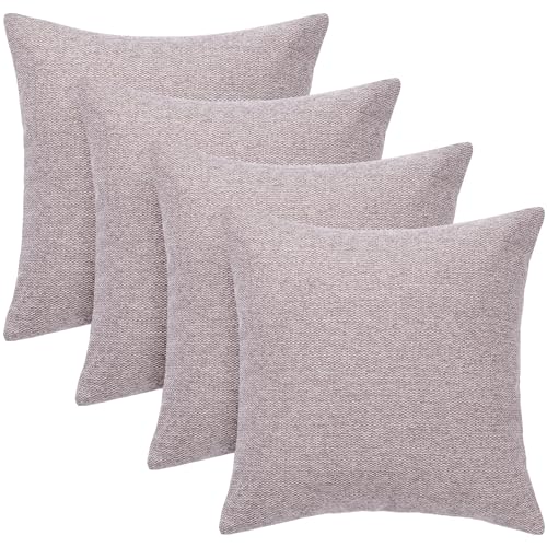 Selfitex 4er Sofakissen-Set mit Bezug und Füllkissen, Größe 40 x 40 cm, fein melierter Bezugstoff, superflauschig und weich, Couchkissen, Dekokissen (Monaco) von Selfitex