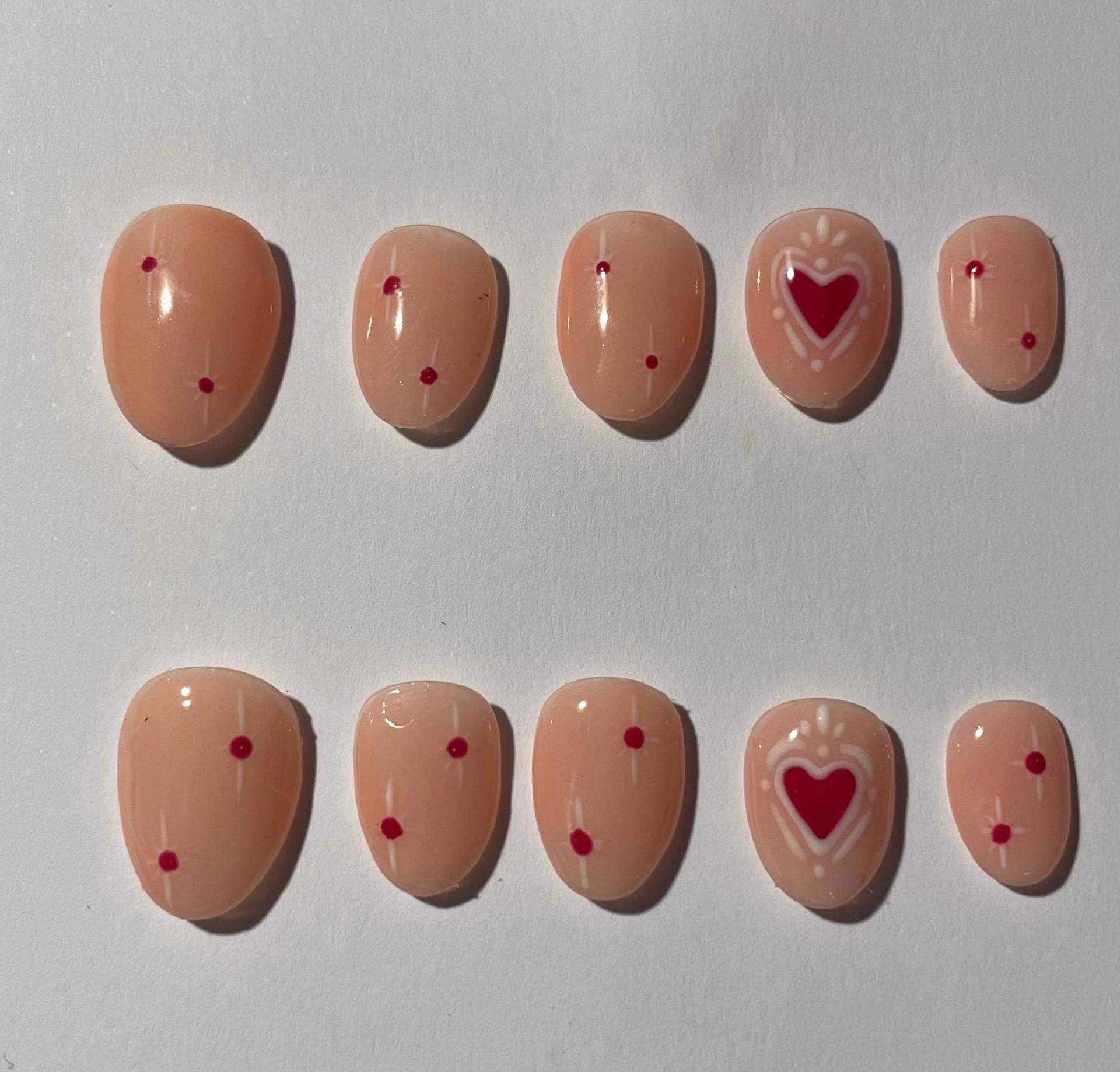 Drücken Sie Auf Die Nägel/Nail Art Rote Valentine's Day Nails von SelinaNailsArt