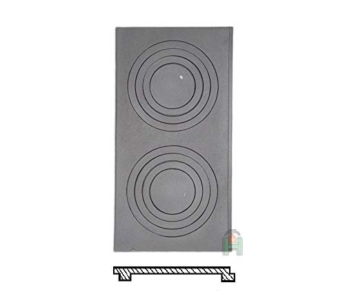 Sellon24® Ofenplatte Feuer Herdring Gusseisen Gussringe Gusseisenringe Cast Iron 650x385mm H2606 von Sellon24